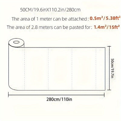 Self-Adhesive Waterproof Vinyl Wallpaper 3D (280cm x 50cm per roll)